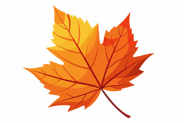 A single, vibrant autumn leaf stands out against a stark white background, highlighting its rich colors and intricate details, a true representation of autumn’s simplicity and beauty.
