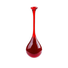 A sleek and elegant red vase, perfect for home decor or adding a touch of color to any interior space isolate on transparency background