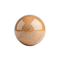 A smooth and shiny marble sphere showcasing a beautiful beige surface with subtle veining, perfect for design and decor isolate on transparency background