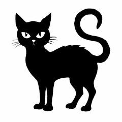 Fototapeta premium Halloween Cat Bundle Cut File, Cat Witch Svg, Clipart, Vector SVG 