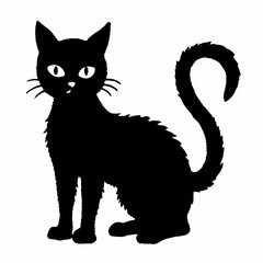 Obraz premium Halloween vector SVG Cut Files for Cricut, Cat Silhouette, Black Cat Svg, Spooky Svg
