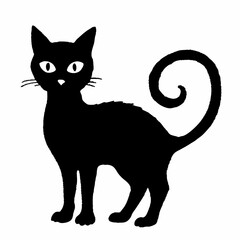 Obraz premium Halloween vector SVG Cut Files for Cricut, Cat Silhouette, Black Cat Svg, Spooky Svg