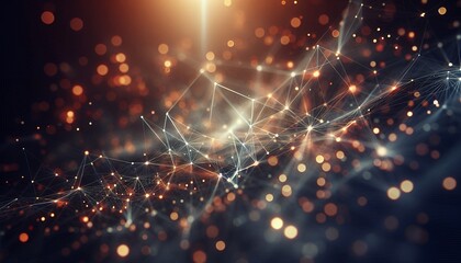 Abstract digital background of points and lines with glowing plexus