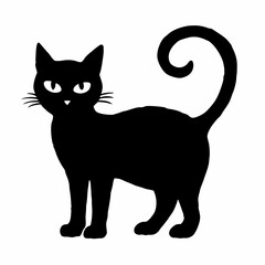 Obraz premium Halloween vector SVG Cut Files for Cricut, Cat Silhouette, Black Cat Svg, Spooky Svg