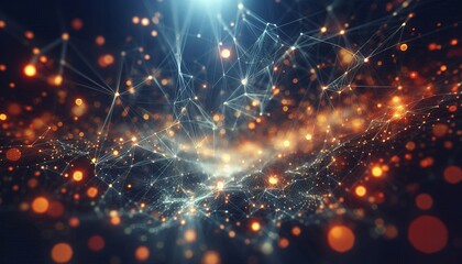 Obraz premium Abstract digital background of points and lines with glowing plexus