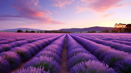 Stunning Lavender Field at Sunset: A Breathtaking Landscape