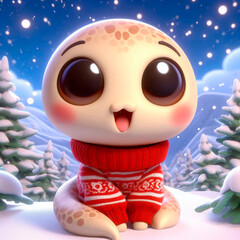 cute animated 3D snake