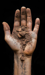 soil in the palm