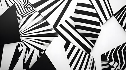 An abstract background featuring a black and white color scheme with sharp geometric patterns and high contrast