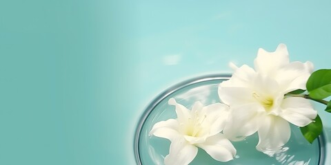 Obraz premium gardenia flowers in water decoration bloom plants background