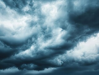 Obraz premium Dark clouds with the sun breaking through, stormy weather, dramatic lighting