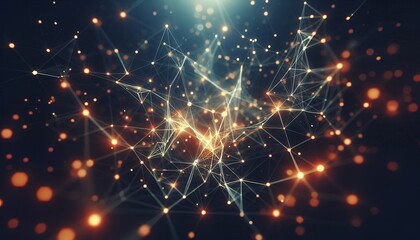 Fototapeta premium Abstract digital background of points and lines with glowing plexus