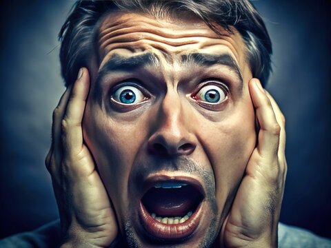 Panic-stricken expression