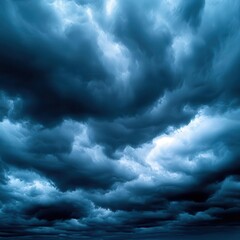 Obraz premium Overcast sky with dark clouds threatening rain, gloomy weather, moody atmosphere