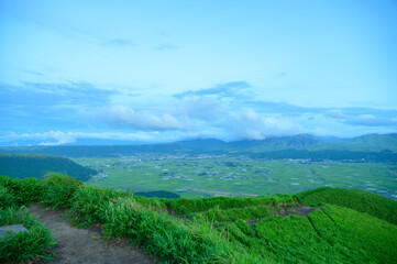 熊本 阿蘇 大観峰 夕暮れ たそがれ時