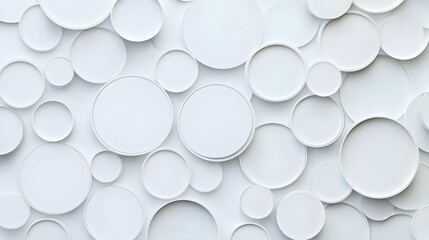 Random shifted white circle or cylinder background wallpaper banner pattern with copy space
