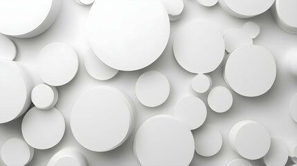 Random shifted white circle or cylinder background wallpaper banner pattern with copy space