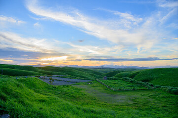 熊本 阿蘇 大観峰 夕暮れ たそがれ時