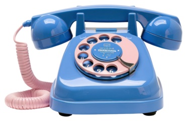PNG Vintage blue rotary dial telephone