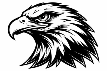 Eagle head silhouette vector illustration, head stylized logo