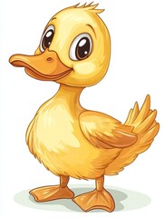 Fototapeta premium Cute Yellow Duckling Illustration