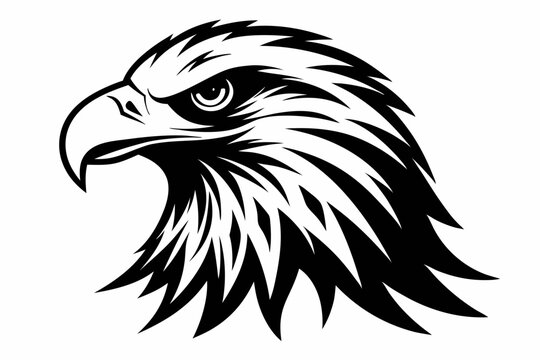 recommend clip art: Eagle head silhouette vector illustration, head stylized logo