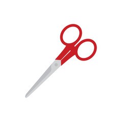 Scissors cartoon. scissors with red handle isolated on white background. Vector illustration.