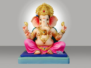 Photograph of Lord ganapati Idol, Happy Ganesh Chaturthi , Ganpati cutout on beautiful Background.