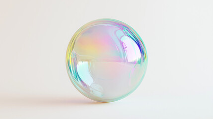 Transparent soap bubble design element on white background 