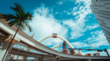  bridge in downtown miami construction new 