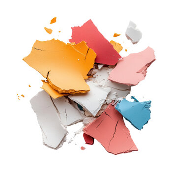 recommend clip art: A vibrant pile of colorful paint chips showcasing bold hues and unique textures, ideal for art and design inspiration isolate on transparency background