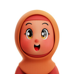 Fototapeta premium 3D Girl Avatar Character Illustration