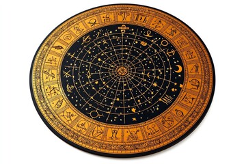 Celestial Chart with Constellations and Symbols