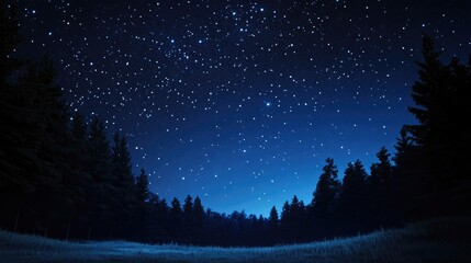 Naklejka premium Beautiful stars in the night sky depicted through 3D cartoon rendering