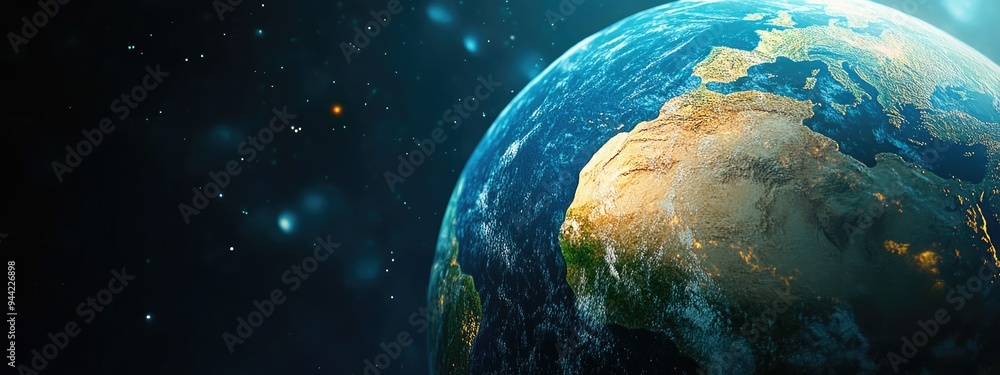 Poster Close up of a celestial globe in a 3D cartoon rendering