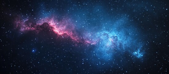 3D cartoon depiction of a night sky featuring nebulae and stars for a web banner with a space theme