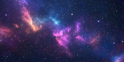 High definition star field background featuring a colorful night space filled with glowing stars nebula and galaxy in a 3D cartoon rendering