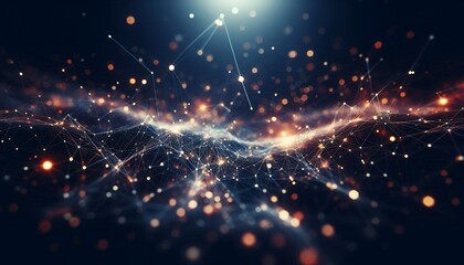 Obraz premium Abstract digital background of points and lines with glowing plexus