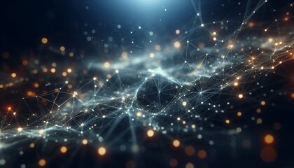 Fototapeta premium Abstract digital background of points and lines with glowing plexus