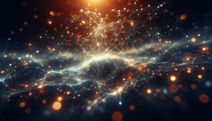 Obraz premium Abstract digital background of points and lines with glowing plexus