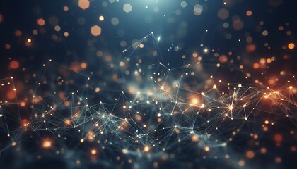 Abstract digital background of points and lines with glowing plexus