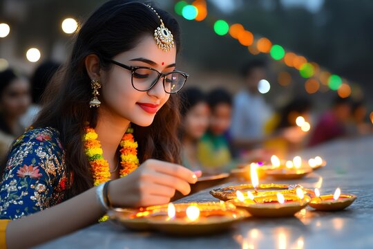 Diwali as a time for positive change, illustrated with scenes of people making eco-friendly choices and promoting sustainability