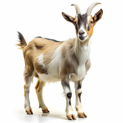 goat standing up isolated on a-white background