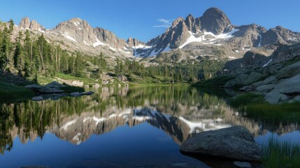 Mountain Reflection in a Calm Lake