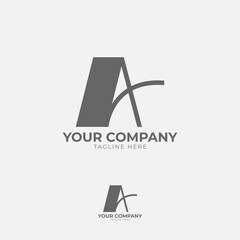This logo features a prominent "A" in a geometric form. Its minimalist design with clean lines and sharp angles creates a modern and elegant look, ideal for brands that value simplicity