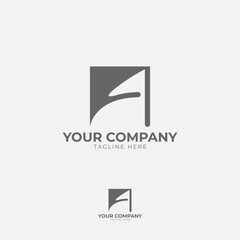 This logo features a prominent "A" in a geometric form. Its minimalist design with clean lines and sharp angles creates a modern and elegant look, ideal for brands that value simplicity