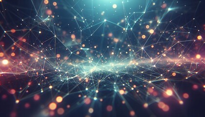 Fototapeta premium Abstract digital background of points and lines with glowing plexus