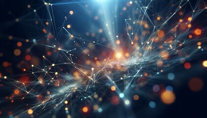 Fototapeta premium Abstract digital background of points and lines with glowing plexus