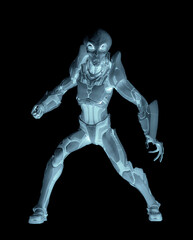 mega alien is standing up