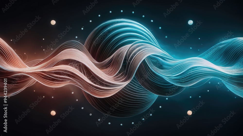 Poster dynamic wave patterns: artistic abstraction of vibration and propagation in education and modern sci